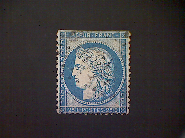 France, Scott #58, used(o), 1871, Ceres, 25c, blue on bluish | Europe -  France & Colonies, General Issue Stamp