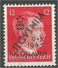 YUGOSLAVIA, SLOVENIJA, 1945, MNH 12pf, Hitler Overprint Michel 827