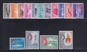 Singapore Scott # 28 - 42 VF lightly hinged set nice colors scv $156 ! see pic !