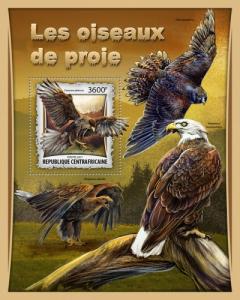 CENTRAFRICAINE 2017 SHEET BIRDS OF PREY WILDLIFE