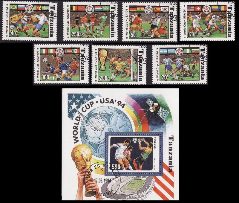 Tanzania Football Cup 7v+MS CTO SG#1892-1898+1899 SC#1174A-1174H