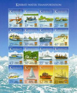 Kiribati Ships Stamps 2013 MNH Water Transport Transportation Defin 16v M/S