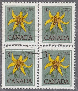 Canada - 1979 - Scott #783 - used block of 4 - Flower Lily