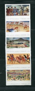 5372 Post Office Murals Strip of 5 Forever Stamps MNH
