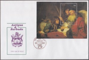 ANTIGUA & BARBUDA Sc# 2424 FDC S/S of BIBLICAL PAINTING ISAAC BLESSING JACOB