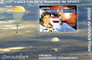 Somalia 2001 First French Woman in Space 4 S/S perforated #SOI 5/8B
