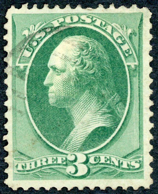 #147 – 1870-71 3c Washington, green. XF