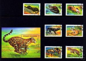 MALAGASY-1995- WILD ANIMALS- WILD CATS- SET OF 7 +