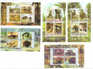 Malawi 2010 Dinosaurs Prehistoric Animal 10 S/S MNH C15 2 scans