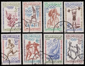 MOROCCO STAMP SET 1960 SCOTT 45 - 52. ROME OLYMPICS.