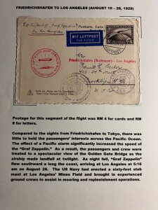 1929 Germany Graf Zeppelin Airmail Postcard Cover Friedrichshafen to Brooklyn NY