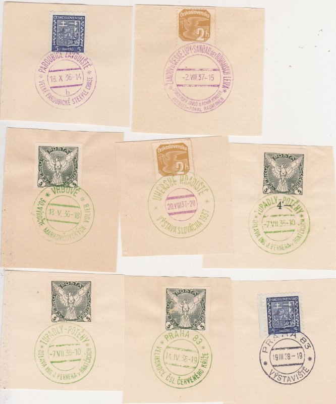 Czechoslovakia 1930s colored event postmarks