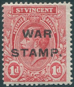 St Vincent 1916 1d red War Stamp Setting II SG122 unused