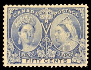 Canada 60, $175, 1897 50c ultramarine, faint cancel