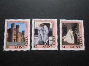 St Lucia 1982 Sc 591-593 set MH