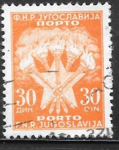 Yugoslavia J77: 30d Torches and Star, used, F-VF