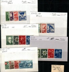 Switzerland Scott B96-9, B106-9, B126-9, B137-40, B146-9 Mint NH [TK90]