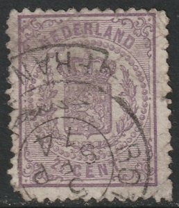 Netherlands 1870 Sc 22 used faulty (tear at side, torn corner)