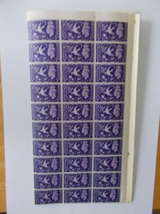 GB GVI 1946 Victory 3d in Complete Sheet of 120 inc 7 Berries Variety Qcom9b 4nd