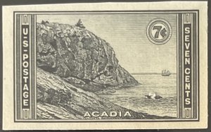 Scott #762 1935 7¢ Nat. Parks Acadia Sp. Printing imperf. MNH NGAI small hole