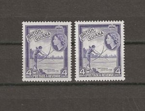 BRITISH GUIANA 1954/63 SG 334a,b MNH Cat £43