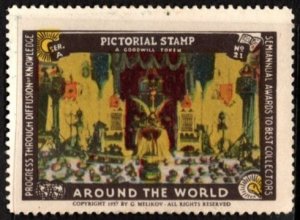 1937 US Poster Stamp Around The World Pictorial A Goodwill Token Series A No. 21