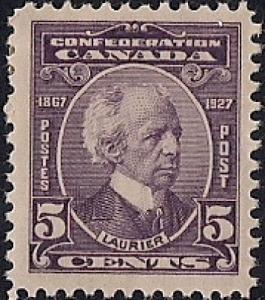 Canada #144 5 cent Wilfrid Laurier Stamp mint OG LH VF