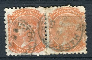 AUSTRALIA; South Australia 1890s classic QV used PAIR of 2d. value