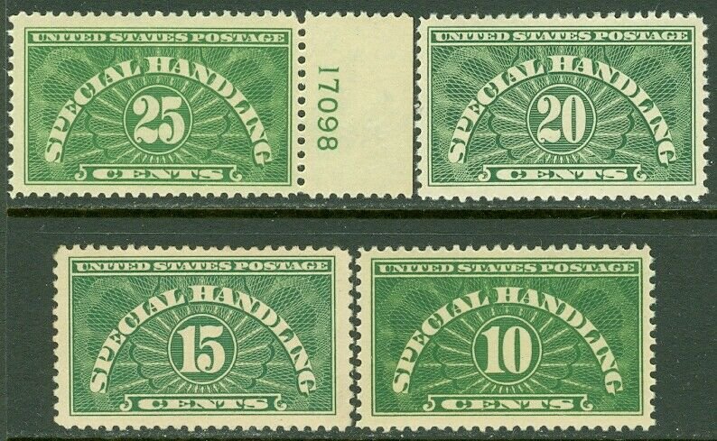 EDW1949SELL : USA 1925-28 Scott #QE1-4 Very Fine-Extra Fine, Mint NH. Cat $54.00