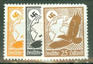 DG: Germany C46-54 MNH, C46-50 glazed gum spots CV $250; scan shows only a few