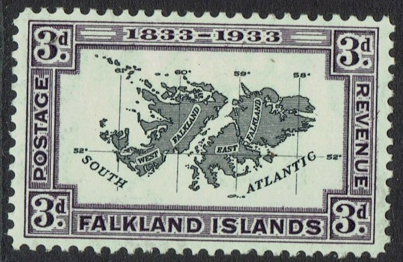 FALKLAND ISLANDS 1933 CENTENARY 3D MAP 