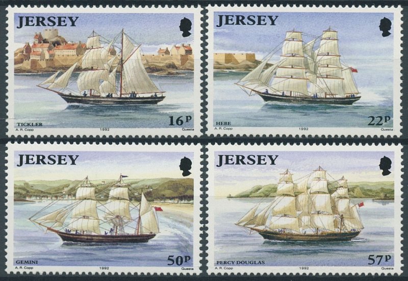 Jersey 1992 MNH Ships Stamps Shipbuilding in Jersey Nautical Tickler Hebe 4v Set 