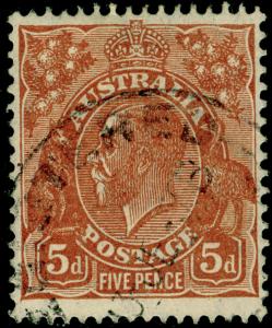 AUSTRALIA SG103a, 5d orange-brown, FINE USED.