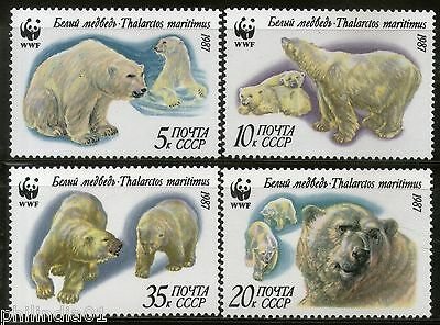 Russia 1987 Polar Bears Sc 5541-44 Wildlife Animal Mammal Fauna WWF MNH # 3461