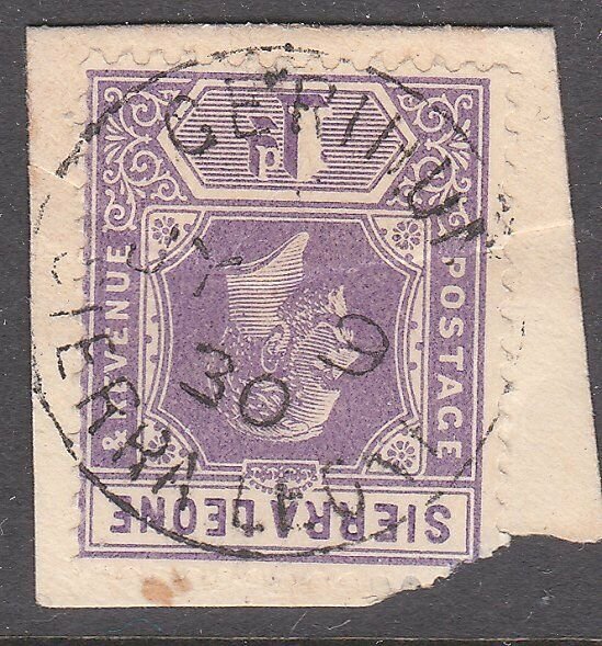 SIERRA LEONE 1930 GV 1d on piece - GERIHUN cds..............................7196