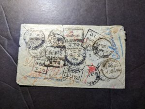 1905 England Cover Kidderminster Forwarded Many Times