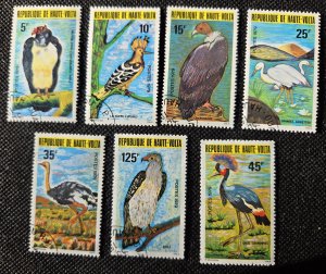 Burkina Faso 1979 Large Birds Set of 7 Used SCV $4.00