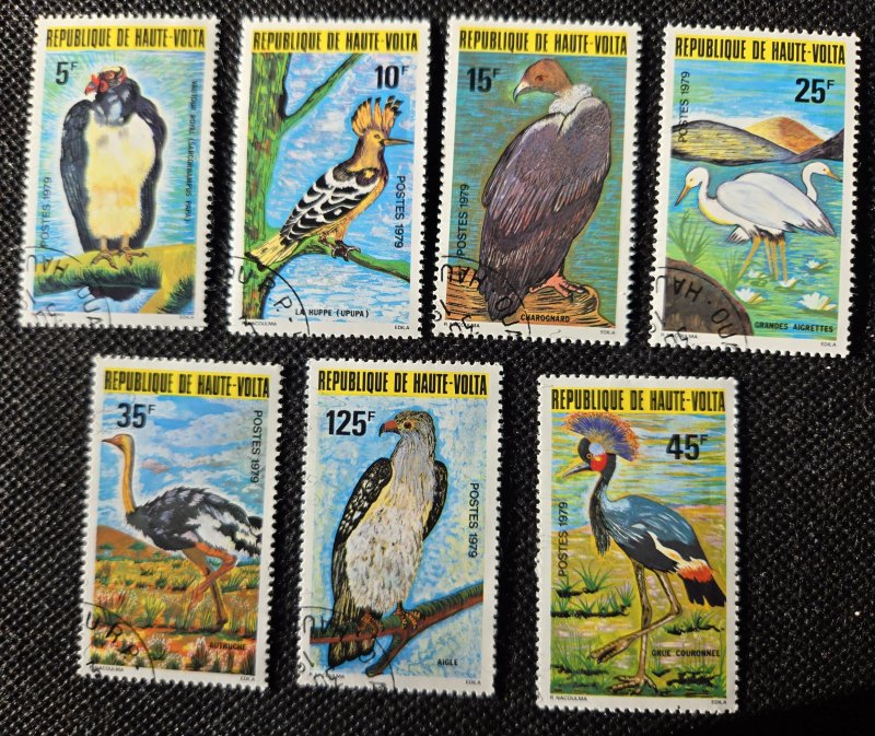 Burkina Faso 1979 Large Birds Set of 7 Used SCV $4.00