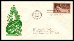 US 968 Poultry Ioor Typed FDC