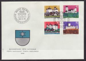 Switzerland B439-B442 Castles 1976 U/A FDC
