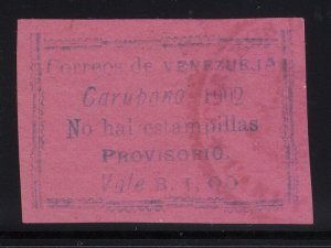 Venezuela Carupano 1902 1b Blue/Rose No Hal Estampillas” Used. Scott 5