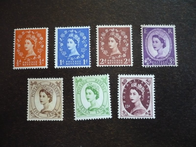 Stamps - Great Britain - Scott#292 - 305 - Mint Hinged Part Set of 7 Stamps