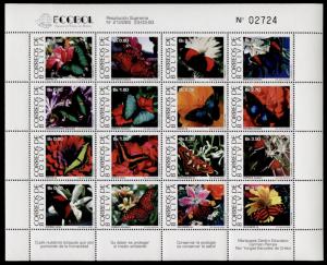 Bolivia 889a MNH Flowers, Butterflies