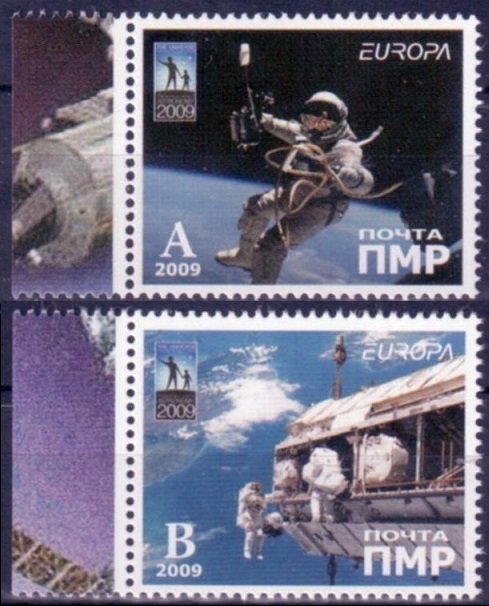 2009 Transnistria PMR 2v Europa CEPT - Astronauts in space