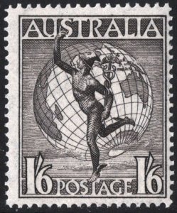 Australia SC#C6 1'6s Hermes and Globes (1949) MNH