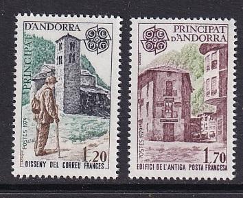 Andorra French  #269-270  MNH  1979 Europa postman  postal history