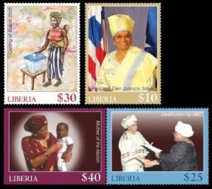 Liberia - 2006 - PRESIDENT ELLEN JOHNSON SIRLEAF - Set of 4 Stamps - MNH