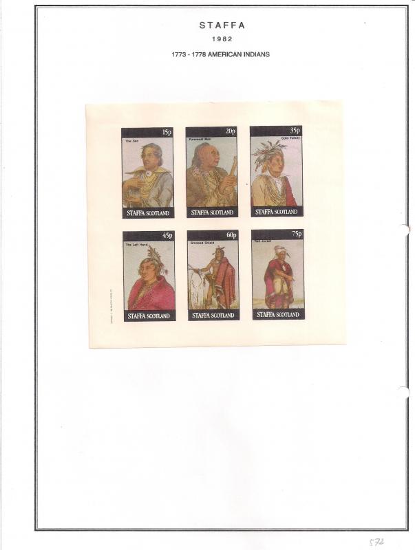 SCOTLAND - STAFFA - 1982 - American Indians #10 - Imperf 6v Sheet -MLH