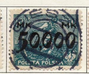 Poland 1921-1924 Early Issue Fine Used 50000m. Surcharged 190778