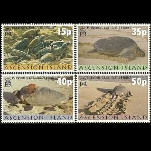 ASCENSION 2000 - Scott# 750-3 Turtles Project Set of 4 NH